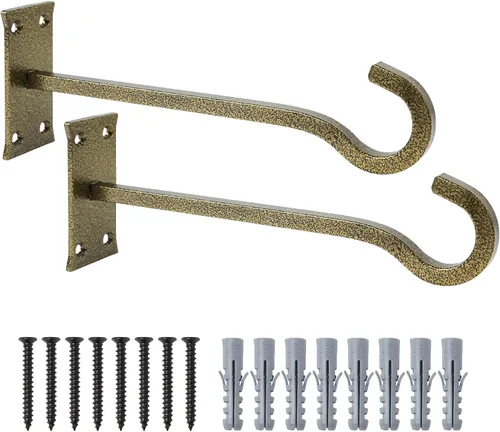 Miniatura 20 de QIEGL Soporte colgante para plantas de 6 pulgadas, gancho de metal para plantas, gancho de pastor decorativo para colgar linternas, comedero