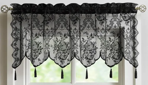 Miniatura 11 de Warm Home Designs Par de 2 paneles de cortina de encaje semitransparentes de color blanco de 54 pulgadas de ancho x 84 pulgadas de largo, cenefas
