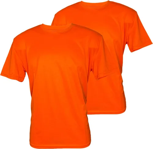 Glory Max Paquete de 2 camisetas de trabajo de alta visibilidad, de manga corta, de secado rápido