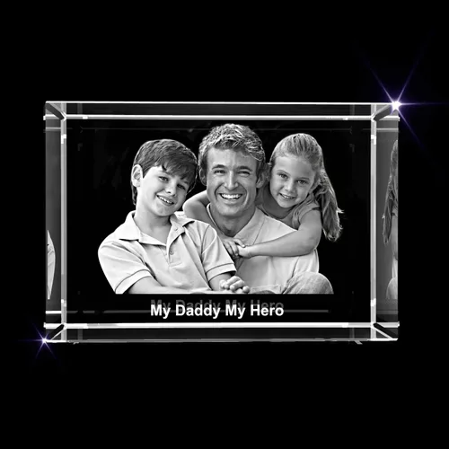Miniatura 8 de Cristal grabado con foto 3D personalizada (rectángulo grande (3.1 x 4.7 x 2.4 pulgadas)