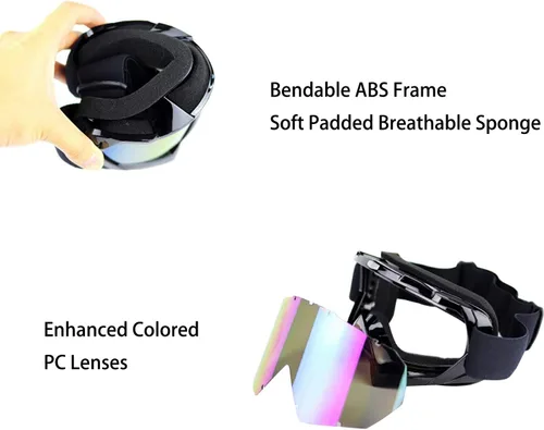 Miniatura 3 de Gafas de Dirt Bike para Hombres, Gafas de Motocicleta para Mujeres, Gafas de ATV Gafas de Esquí para Jóvenes, Gafas de Motocross Gafas Todo Terreno