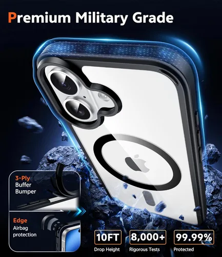 Miniatura 1559 de FNTCASE Funda para iPhone 13 Pro-Max: Fundas magnéticas transparentes compatibles con Magsafe Slim anti amarillamiento protección contra caídas
