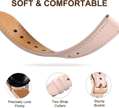 Miniatura 2 de Correa de cuero GEAK compatible con Samsung Galaxy Watch 7 de 40 mm, 44 mm, Galaxy Watch 6 5 4 de 40 mm, 44 mm, Galaxy Watch 6 Classic de 47 mm, 43