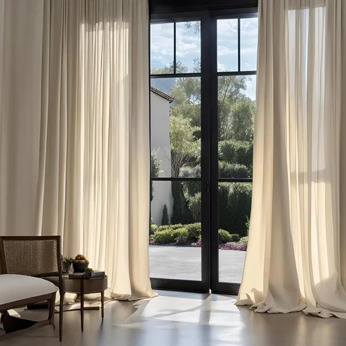 Miniatura 23 de Cortinas de lino sintético (2 paneles de 50 pulgadas de ancho x 108 pulgadas de largo, color blanco hueso)
