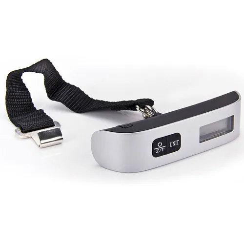 Miniatura 8 de Báscula digital para equipaje 110 libras pintura de goma con sensor de temperatura y función de tara plata batería incluida