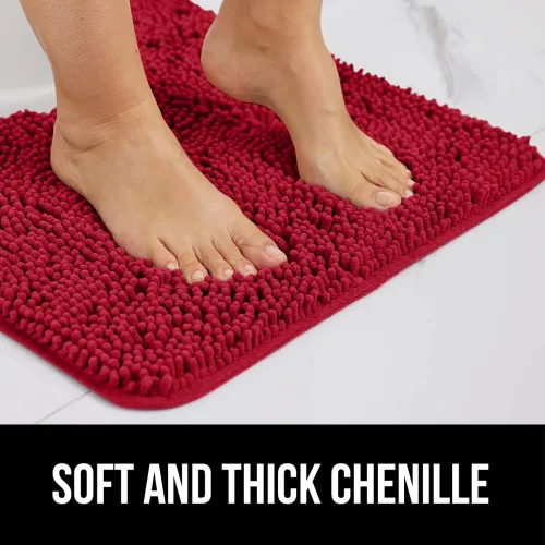 Miniatura 470 de Gorilla Grip - Tapete de baño de felpilla gruesa, suave y absorbente, secado rápido, de microfibra, con reverso de caucho, para piso de ducha, Nube