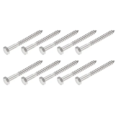 Miniatura 26 de METALLIXITY Tornillos hexagonales (M6 x 1.575 in), 10 unidades, pernos de madera autorroscantes de acero inoxidable 304, para aplicaciones domésticas