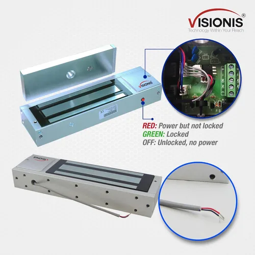 Miniatura 3 de Interior 1200LBS 1,102.3 lbs Holding Force Outswinging Cerradura de puerta electromagnética con sensor LED para sistema de control de acceso