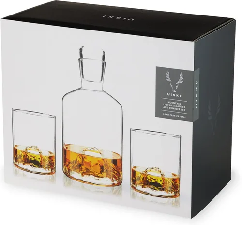 Miniatura 7 de Viski Decantador de whisky de montaña con tapón, decantador de licor soplado a mano para bourbon, whisky, licores, regalos de boda, regalos