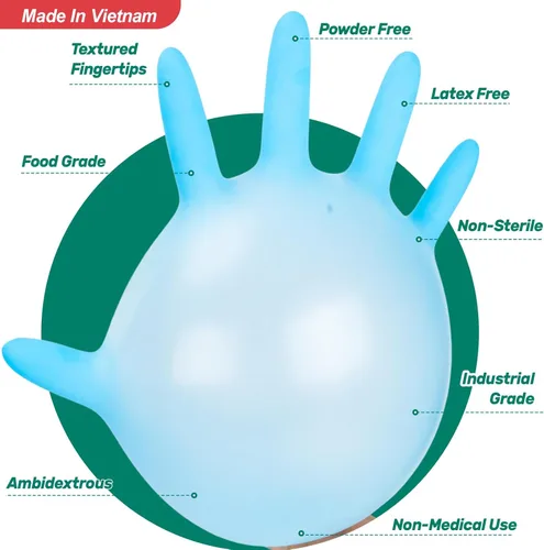 Miniatura 3 de Kebada Guantes de nitrilo desechables D1, guantes desechables de nitrilo para limpieza, preparación de alimentos, grado industrial, no estériles