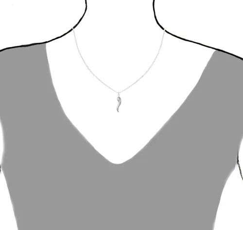 Miniatura 3 de Ritastephens - Collar de cadena de cuerno italiano (16.0in, 18.0in, 20.0in)