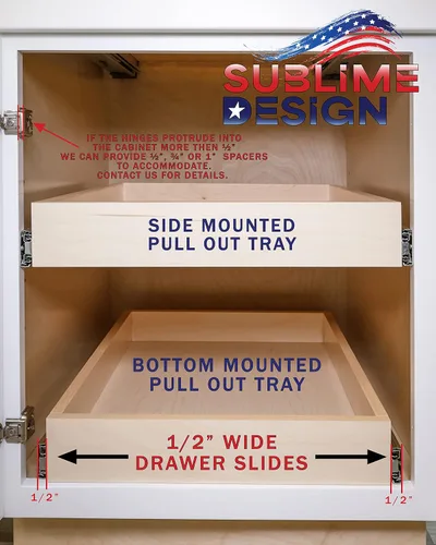 Miniatura 4 de Sublime Design – Tamaño estándar – Cajones de cocina extraíbles Estantes deslizantes para armarios de cocina Organizador extraíble para el hogar