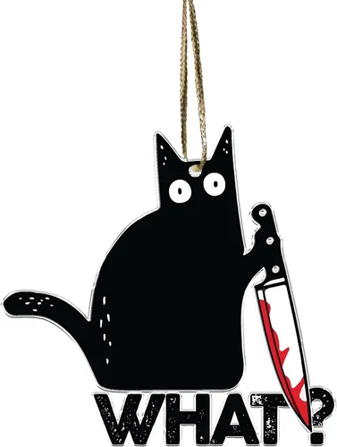 Miniatura 6 de Adorno de Madera Best Cat Dad Ever - Único para Amantes de Gatitos - Decoración Navideña en Forma de Corazón de Gato y Papá Chocando Puños - Adorno
