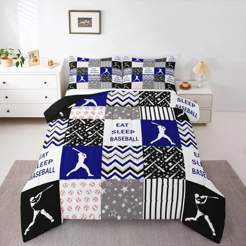Miniatura 39 de Erosebridal Edredón de baloncesto para niños, juegos deportivos, inserción de edredón individual para niños, adolescentes y adultos, juego