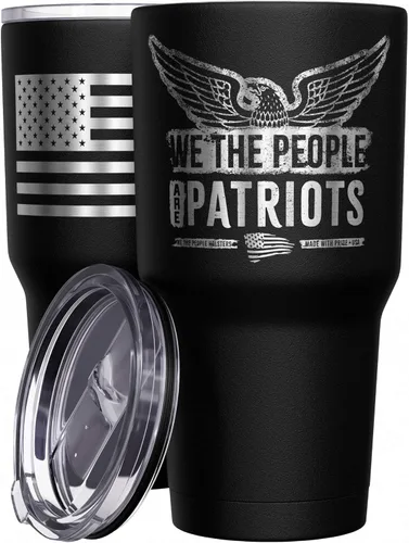 Miniatura 50 de We The People Holsters - Momma Bear - Vaso de café - Taza de viaje de café con bandera americana - Vaso grabado - Vaso termo doble - 30 onzas