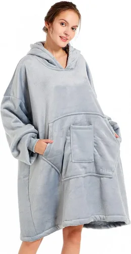 Miniatura 11 de REDESS Blanket Hoodie Sweatshirt, Wearable Blanket Oversized Sherpa with Sleeves and Giant Pocket, Cozy Hoodie for Adult Kids