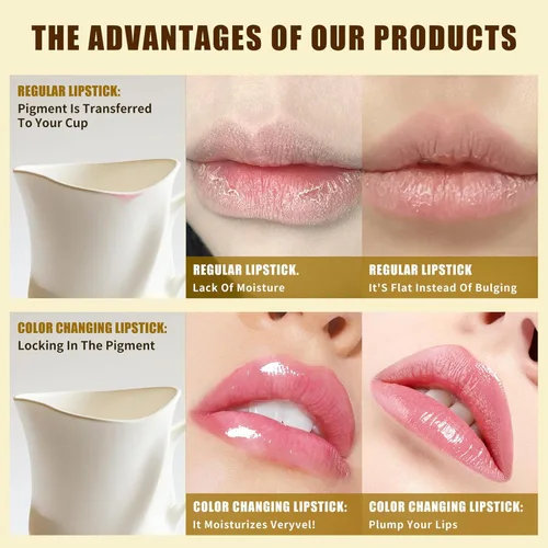 Miniatura 3 de Sulily Lápiz labial que cambia de color, lápiz labial adaptable a la piel, lápiz labial transparente que cambia de color, lápiz labial Ph que cambia