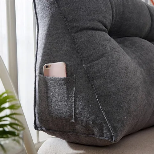 Miniatura 6 de EORNOW Almohada de cuña para cabecero, almohada de lectura de cuña para cama/sofá, cojín triangular para respaldo grande con funda extraíble