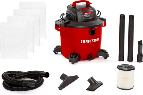 Miniatura 14 de CRAFTSMAN CMXEVBE17596 - Aspiradora húmeda y seca de 20 galones, 6.5 HP de potencia máxima, aspiradora de taller de servicio pesado húmeda y seca