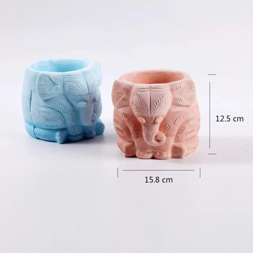 Miniatura 2 de Molde de silicona concreto 3D redondo con maceta animal que hace el molde