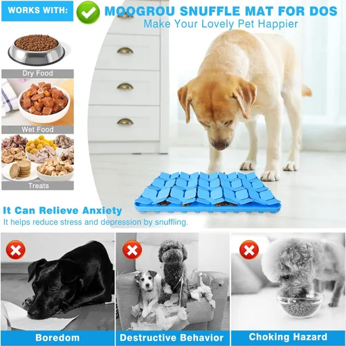 Miniatura 2 de Alfombrilla de detección para perros, alfombrilla de comida de silicona premium de 8"x13" juego interactivo para el aburrimiento, fomenta