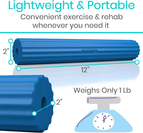 Miniatura 7 de Vive Barra de terapia flexible para alivio del codo de tenis (mediana), ayuda a la terapia física, mejora la tendinitis y la fuerza de agarre, azul