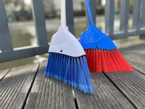 Miniatura 4 de Escoba para niños, herramienta de limpieza para niños, escoba pequeña retráctil para ayudante pequeño (azul + rojo)