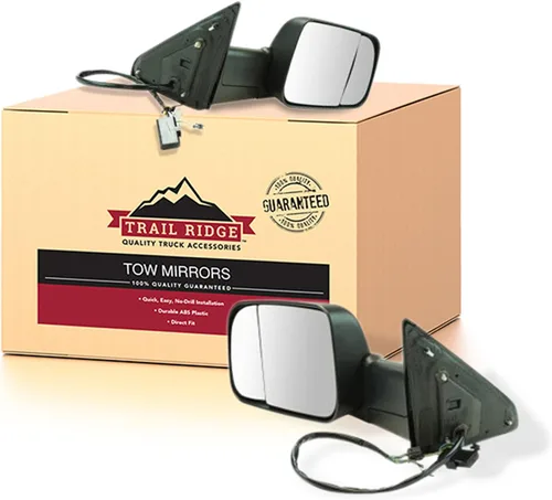 Miniatura 45 de Trail Ridge Juego de espejos de remolque de 2 piezas para el lado del conductor y del pasajero compatible con Ford F-150 FO1320479 FO1321479