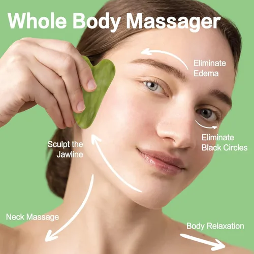 Miniatura 4 de huefull Herramienta natural de jade Xiuyan Gua Sha para cara y cuerpo, regalo de cuidado personal para mujeres y hombres