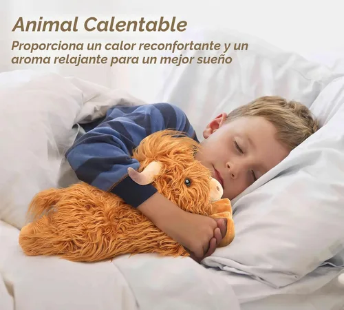 Miniatura 2 de Highland Cow - Animales de peluche para microondas, almohadilla térmica para calambres, alivio del dolor y estrés, calentable y refrigerable