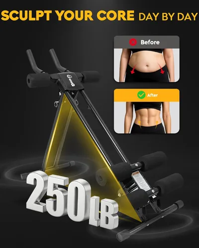 Miniatura 5 de Máquina de entrenamiento abdominal abdominal: ajustable abdominal, plegable, equipo de entrenamiento de fuerza de núcleo, entrenamiento de estómago