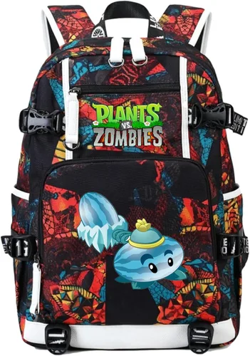 Miniatura 24 de ISaikoy Game Plants vs. Zombies - Mochila de hombro para libros, mochila escolar, mochila para computadora portátil, color rojo1