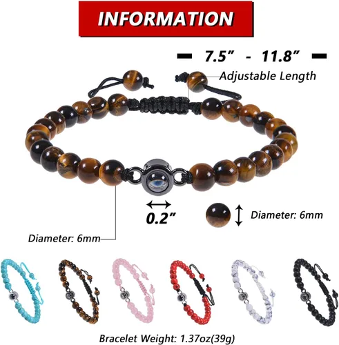Miniatura 4 de ChiCoko Pulsera personalizada de proyección de fotos, pulsera personalizable con imagen en el interior para mujeres, hombres, familia, parejas