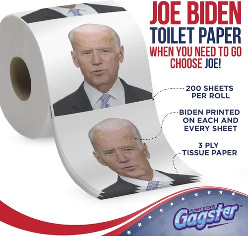 Miniatura 3 de Rollo de papel higiénico divertido de Joe Biden de Gagster - Broma política para bromas de elección de demócratas y republicanos, intercambio