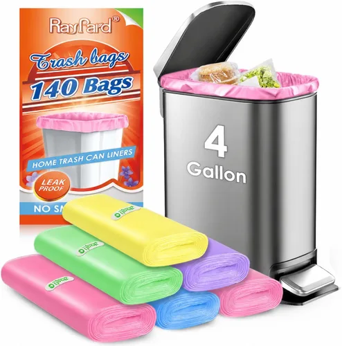 Miniatura 14 de 200 bolsas de basura pequeñas de 2 galones (1.8-2 galones) para cestas de basura de 1.6, 1.8, 2.2 galones, forros fuertes de 6.5 a 7 litros