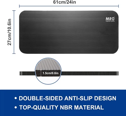 Miniatura 3 de MRO Rodillera de yoga – Rodillera de ejercicio premium – Elimina el dolor durante el entrenamiento en casa – Acolchado adicional y apoyo