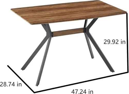 Miniatura 2 de Yogald - Mesa de comedor moderna de 47.27 pulgadas, mesa de comedor rectangular con patas de metal, ahorro de espacio para reuniones y comedor
