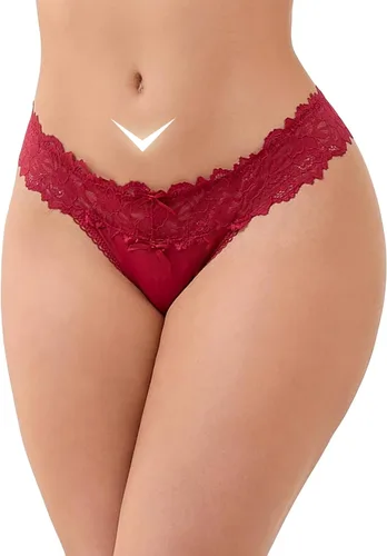 Miniatura 48 de ohyeah Tangas sexy de encaje tangas bragas de tiro bajo ropa interior para mujer de algodón entrepierna braga tangas bragas 4-18