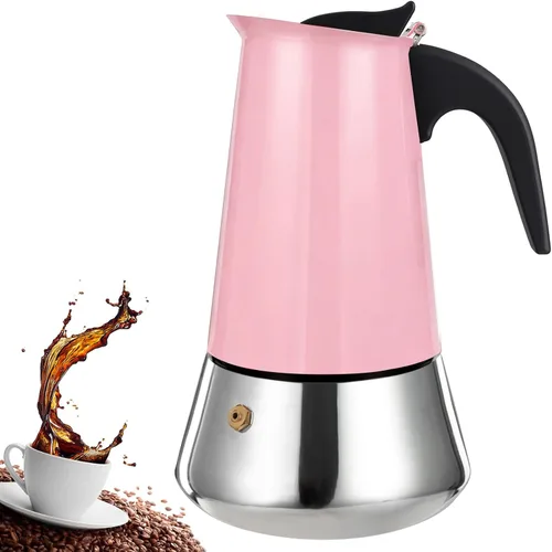 Miniatura 15 de olla de 6 tazas para preparar espresso en la estufa, cafetera moka de acero inoxidable, percolador para estufa, cafetera italiana, capaz de preparar