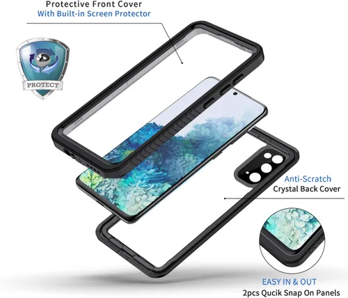 Miniatura 3 de Lanhiem Funda para Samsung Galaxy S20 (No para Plus o Ultra), IP68 Impermeable a Prueba de Polvo con Protector de Pantalla Integrado, Funda
