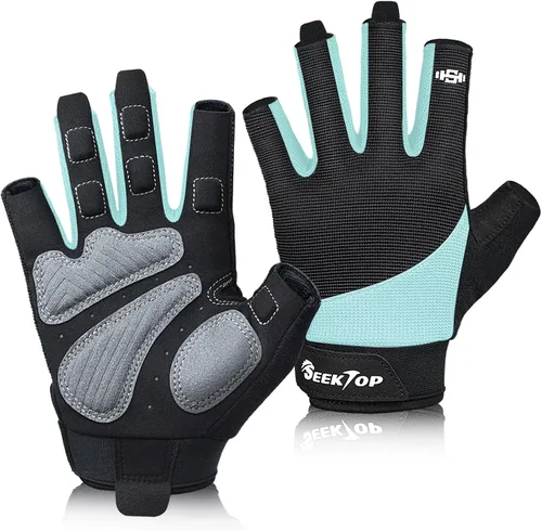 Miniatura 8 de Seektop Guantes de entrenamiento para hombres y mujeres, guantes de levantamiento de pesas con protección completa, excelente agarre, gimnasio