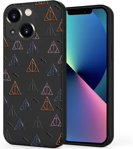 Unov Funda diseñada para iPhone 13, funda negra con [patrón antideslizante en relieve], protección delgada a prueba de golpes [TPU antiarañazos],