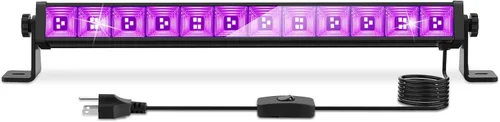 Barra de Luz Negra LED de 45W, Luz Negra con Cable de 6.6 pies + Interruptor, Ilumina 26x26 pies, Brilla en la Oscuridad para Halloween, Fiesta,