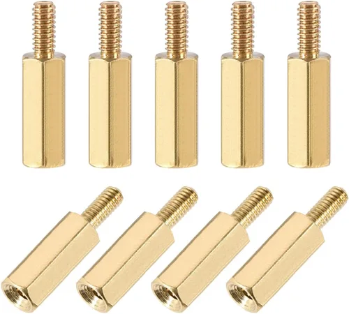 Miniatura 22 de uxcell M2.0.197x0.157 in+0.157 in macho-hembra latón hexagonal PCB placa base separador separador para FPV Drone Quadcopter, computadora y placa