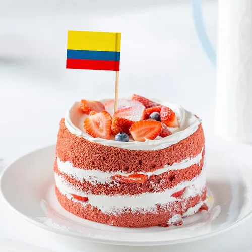 Miniatura 4 de ZXvZYT Bandera de Colombia - Banderas de palillos de dientes colombianos, mini adornos para cupcakes de Colombia, decoración de frutas y cóctel