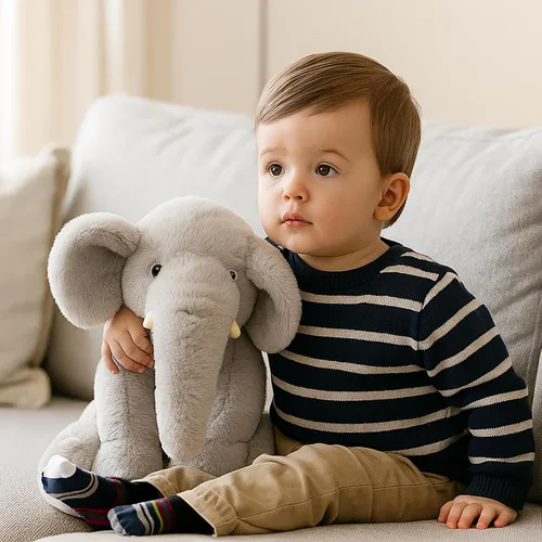 Miniatura 6 de WEIGEDU Elefante de peluche gris de 13" - Juguete de felpa para niños, niñas, bebés, para regalo de baby shower, para dormir, para cumpleaños