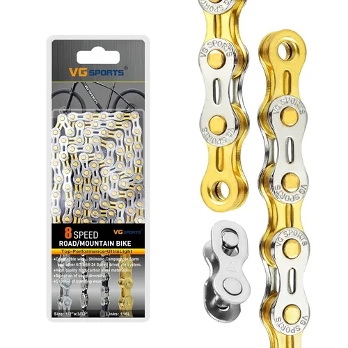 Miniatura 9 de VG SPORTS Cadenas de bicicleta de 6/7/8/9/10/11 velocidades, cadenas de bicicleta ligeras semihuecas/huecas para bicicleta de carretera/MTB/BMX