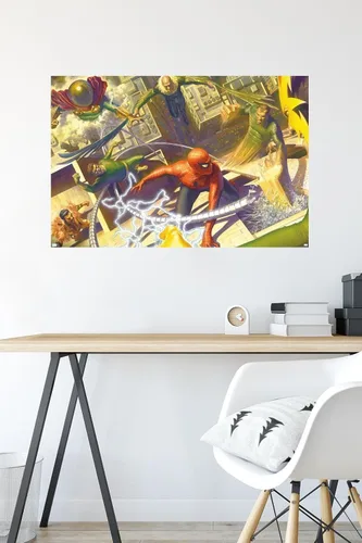 Miniatura 4 de Trends International Marvel Comics - Póster de pared de Spider-Man, batalla con seis siniestros, 22.375 x 34 pulgadas, versión premium sin marco
