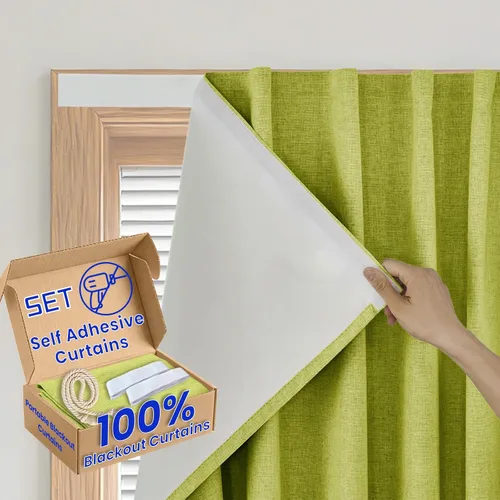 Miniatura 19 de Cortina opaca adhesiva, tratamiento completo de ventana de oscuridad para oficina en casa
