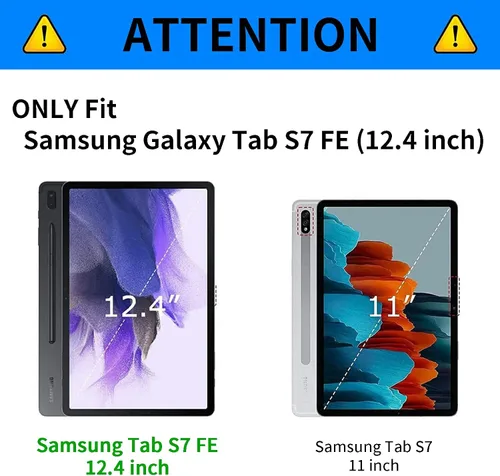 Miniatura 2 de Funda para Galaxy Tab S7 FE 5G 2021 Funda inteligente de piel sintética con soporte ajustable y funda de encendido y apagado automático para Samsung